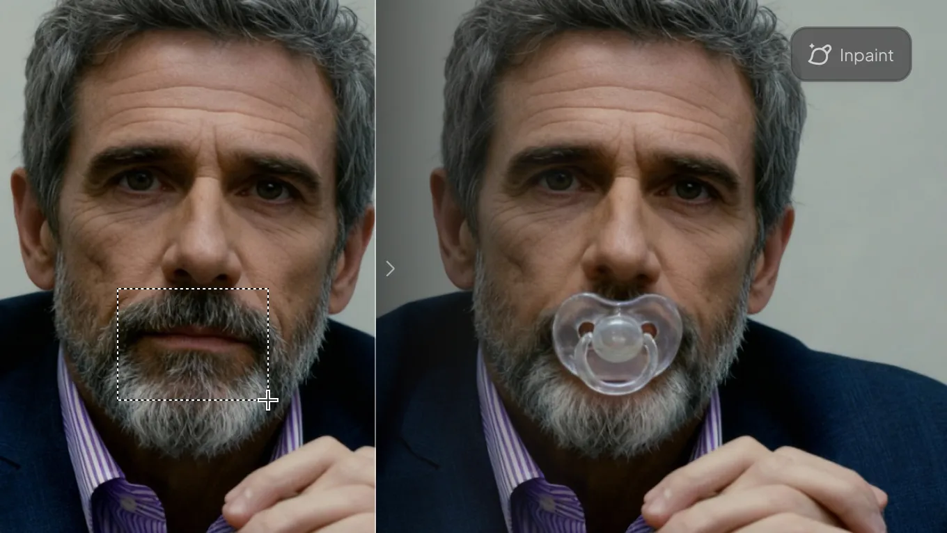 Replace selected areas with target descriptions